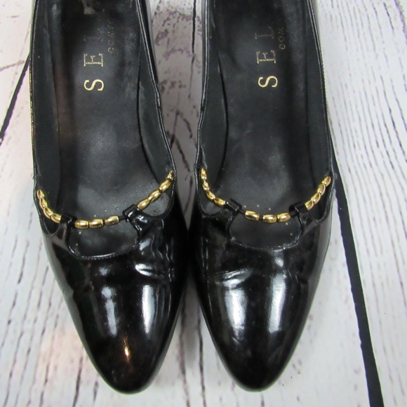 Selby Comfort black patent leather kitten heels - Picture 2 of 8